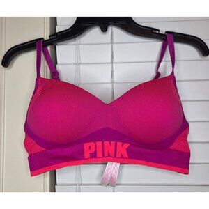 Victorias Secret PINK Seamless Wireless Sports Bra XS Hot Pink Purple Sexy
